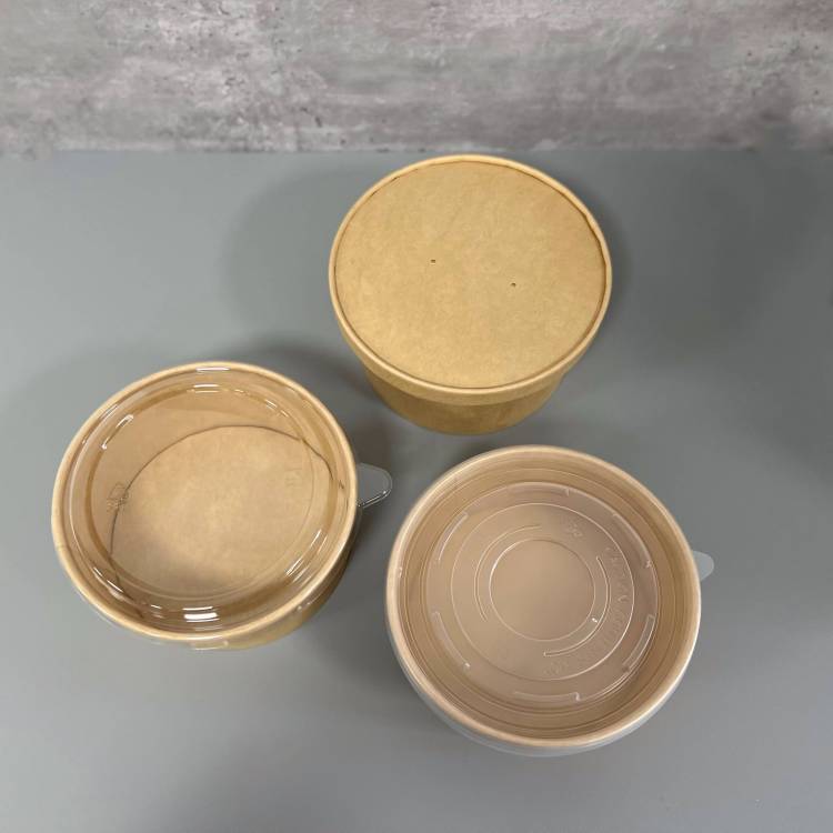 kraft bowls with paper lids