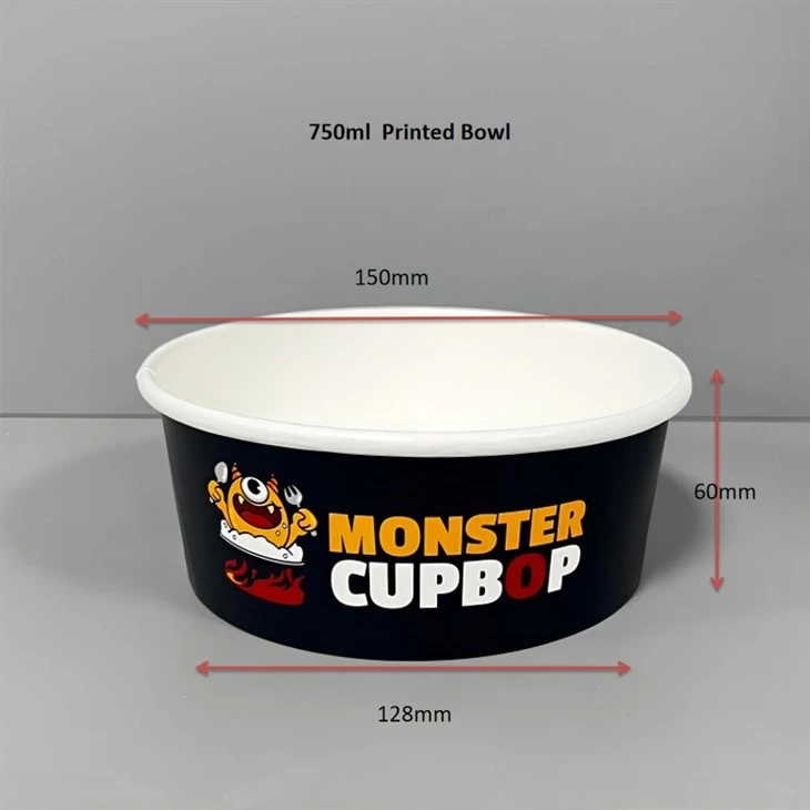 750 ml Kraft-ruokakulho läpinäkyvällä kannella